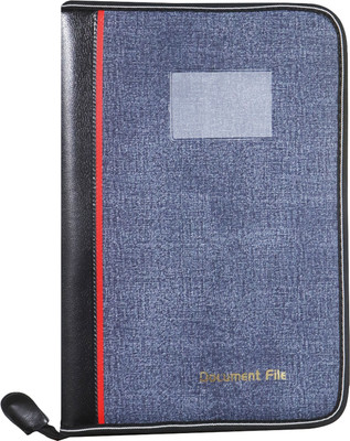 SB GRAND PU Leather Premium File Folder with 20 Leaf for A4/FS Size Document and Certificate(Set Of 1, Blue)