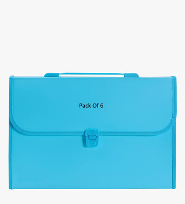 SHINING ZON Blue Expandable File Folder Document File(Set Of 6, Blue)
