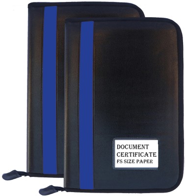 Kopila PU Leather document file folder for certificates(Set Of 1, Blue)