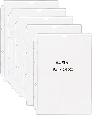 SHINING ZON PVC Punch Folder File PVC Punch Folder File(Set Of 80, Transparent)