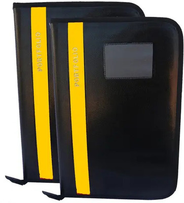 Tridev Enterprises Faux Leather Professional Portfolio File Folder for Documents with 20 Transparent Sleeves(Set Of 2, Multicolor)