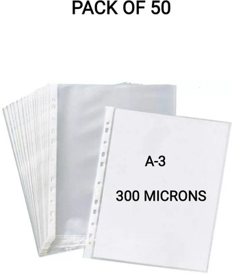 R K SALES Plastic Sheet Protector(Set Of 50, Transparent)
