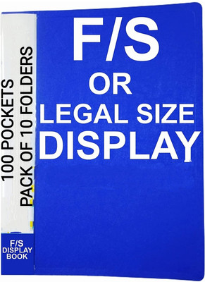 R K SALES Plastic Poly Propylene Heavy Duty Display Pocket Files F/S Size(Set Of 10, Blue)