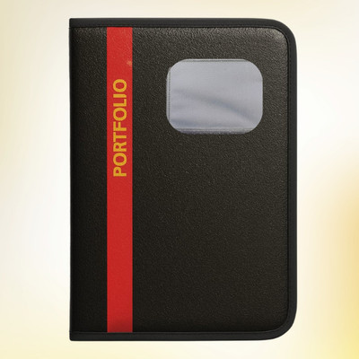 WTS GLOBAL PU Leather Portfolio Folder(Set Of 1, Red, Black)