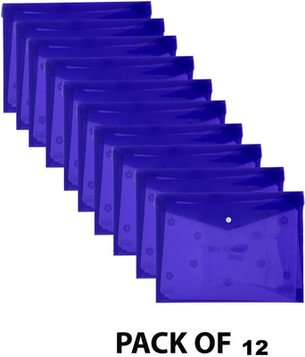 EVOHOUSE Plastic File Folder(Set Of 12, Blue)