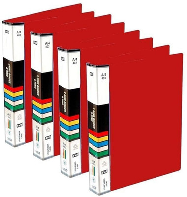 vavia PALSTIC PLASTIC FILE(Set Of 4, Red)