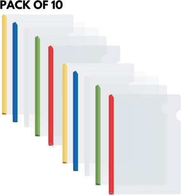 UNIXAA Plastic Strip File A4 Cover(Set Of 10, White)
