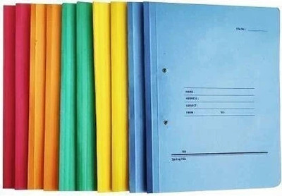 SSJMart legal size / A4 size Card board spring file Files(Set Of 12, Multicolor)
