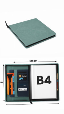 kittu Pu leather File folder(Set Of 1, Dark Green)