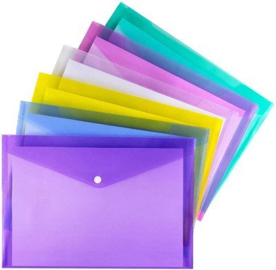 futureX Plastic Envelope Design File Folder A4, FS Legal Size Papers Stationery (Pack of 25)(Set Of 25, Multicolor)
