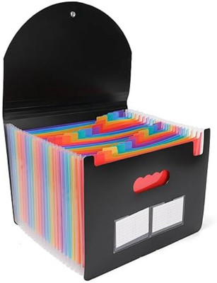 PRANSHI ENTERPRISE Polypropylene Expanding File Folder(Set Of 1, Black)