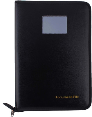 ZesTale PU Leather Document File Folder (Size-FS ,20 Leaves)(Set Of 1, Black)