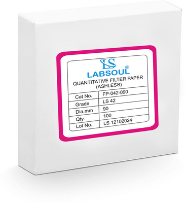 LABSOUL grade 42, 90mm Ashless Filter Paper Quantitative Round Sheets (Pack of 100) Filter Paper(90 mm)