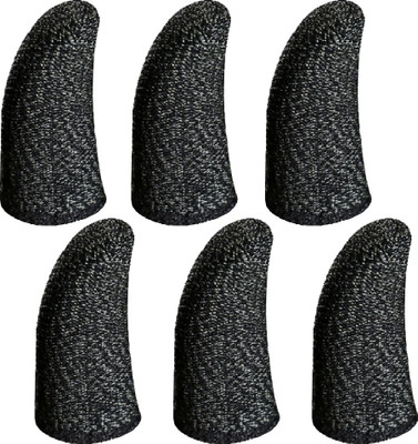 Havick Thumb & Finger Sleeve for Pubg Mobiles Game, Anti-Sweat, 6 Sleeves Black Finger Sleeve(Pack of 6)