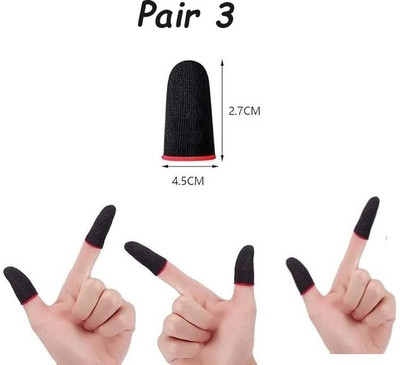 AquaBloom Pubg Finger sleeve Pair 3 Finger Sleeve(Pack of 6)
