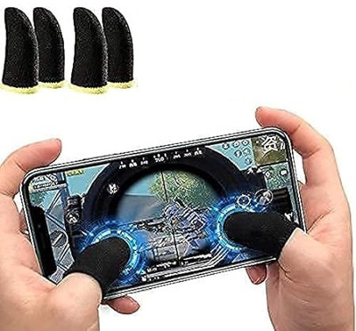 JANROCK (2 pair)Pubg & Free Fire Anti-Slip Thumb Sleeve, Slip-Proof Sweat-Proof Finger Sleeve(Pack of 4)