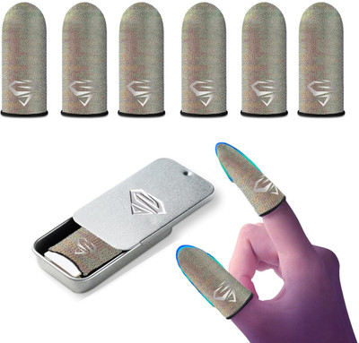 gustave Ultra Thin Silver Fiber Gaming Finger Sleeves for Mobile Finger Sleeve(Pack of 2)