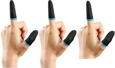 Khargadham 3 Pair Pubg Game Finger Sleeves for Gaming Anti Sweat Breathable Game Controller Finger Sleeve(Pack of 6)