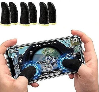 JANROCK (3 pair)Pubg & Free Fire Anti-Slip Thumb Sleeve, Slip-Proof Sweat-Proof Finger Sleeve(Pack of 6)
