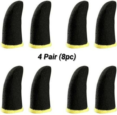 HMS Mobile Gaming Finger Sleeve 4 Pair (8pc) PUBG, Free Fire Smooth Game Play. Finger Sleeve(Pack of 8)