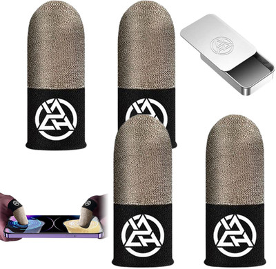 WATER FOUNTAIN 4Pcs Gaming Finger Cot Gaming Finger Sleeves High Sensitivity Silver Fiber Finger Sleeve(Pack of 4)