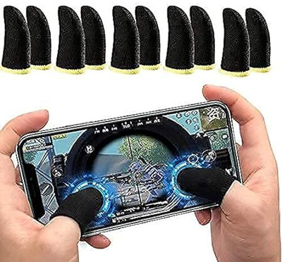 JANROCK (5 pair)Pubg & Free Fire Anti-Slip Thumb Sleeve, Slip-Proof Sweat-Proof Finger Sleeve(Pack of 10)