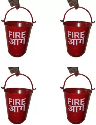 BAL PLAST Fire Bucket for Sand, water and Ashes Carrier Red color (Pack of 8) Fire Extinguisher Mount(9 kg)