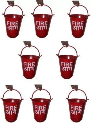 Safepro Sense Safety 9ltr fire bucket (Pack of 8) Fire Extinguisher Mount(9 kg)