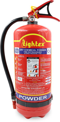 Lightex ABC Powder Type Fire Extinguisher | Fire Safety for All Types of Fire (Red) Fire Extinguisher Mount(4 kg)