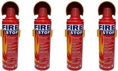 VOILA Aluminium 500 ml Fire Extinguisher Spray with Stand Pack of 4 Fire Extinguisher Mount(2 kg)
