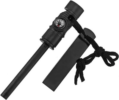 Vedara ™3-in-1 Magnesium Fire Starter + Rod Magnetic Compass + Emergency Whistle Magnesium Fire Starter Striker Included