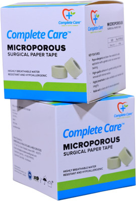 Complete Care Microporous Surgical Paper Tape 1/2 Inch 9 Metter Water Resistant First Aid Tape(Pack of 2)