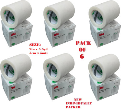 3M Micropore Surgical Tape (1530S-2) - 2 inch x 5.5 yard (5cm x 5m)- 6 Rolls First Aid Tape(Pack of 6)