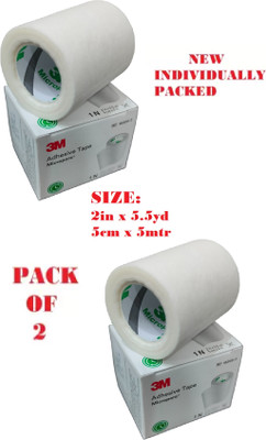 3M Micropore Surgical Tape (1530S-2) - 2 inch x 5.5 yard (5cm x 5m)- 2 Rolls First Aid Tape(Pack of 2)