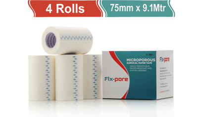 FLX-PORE FLX PORE MICROPOROUS SURGICAL TAPE (PACK OF 4)(75MM*9.1M) First Aid Tape(Pack of 4)
