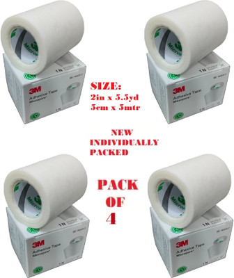 3M Micropore Surgical Tape (1530S-2) - 2 inch x 5.5 yard (5cm x 5m)- 4 Rolls First Aid Tape(Pack of 4)