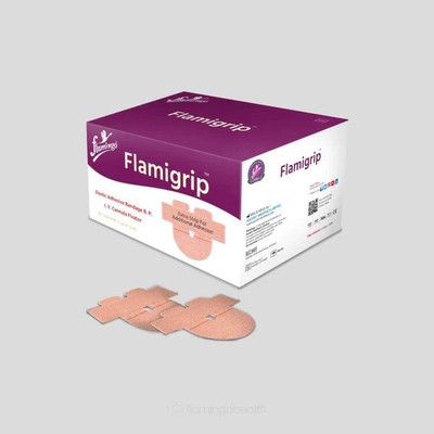FLAMINGO Regular Flamigrip- Adhesive Bandages for I.V. Cannula Securement, Box of 100 pcs First Aid Tape(Pack of 1)