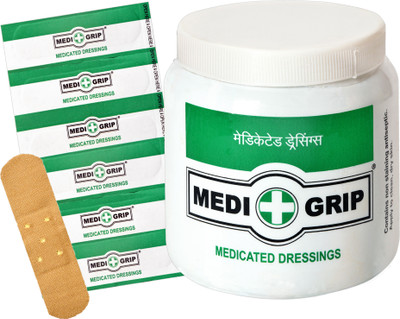 Medigrip Medicated Dressing Regular (Pack of 100) First Aid Tape(Pack of 100)