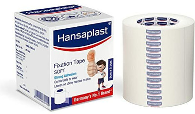 HANSAPLAST Fixation Tape, (5 cm x 9.14 cm) First Aid Tape(Pack of 6)