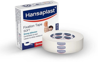 HANSAPLAST Soft Fixation Self Adhesive Tape 1.25cm X 9.14m First Aid Tape(Pack of 1)