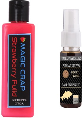 Yolo Tackles Strawberry 100ml, Biscuit 25ml Fishing Bait Attractant Combo Fish Scent Fish Bait