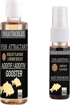 Wish Hunt Fishing Biscuit Attractant 100ml, Biscuit 25ml Spray Bait, Popup Enhancer Scent Fish Bait