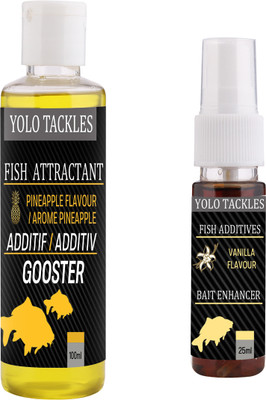 Wish Hunt Fishing Pineapple Attractant 100ml, Vanilla 25ml Spray Bait, Popup Enhancer Scent Fish Bait
