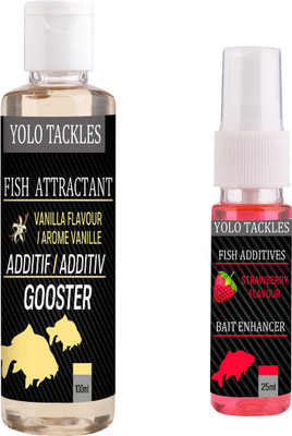 Wish Hunt Fishing Vanilla Attractant 100ml, Strawberry 25ml Spray Bait, Popup Enhancer Scent Fish Bait