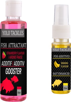 Wish Hunt Fishing Strawberry Attractant 100ml, Banana 25ml Spray Bait,Lure, Popup Enhancer Scent Fish Bait