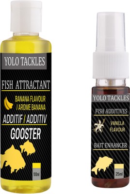 Wish Hunt Fishing Banana Attractant 100ml, Vanilla 25ml Spray Bait, Popup Enhancer Scent Fish Bait