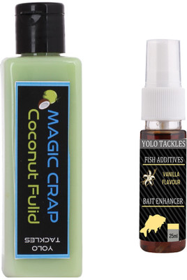 Yolo Tackles Coconut 100ml, Vanilla 25ml Fishing Bait Attractant Combo Fish Scent Fish Bait