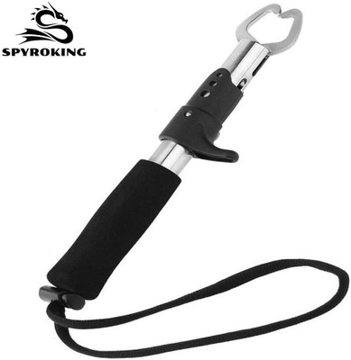 SPYROKING SKA4 Portable Fishing Lock Spring Loaded Fish Lip Gripper Grabber Tool Carbon Steel Fish Mouth Opener(Spring Loaded)
