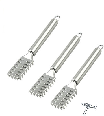 VREPPEN Fish Scale Scraper Scaler Sawtooth sharpner Descaler Cleaner Fish Scales Brush Fish Scaler(Pack of 3)