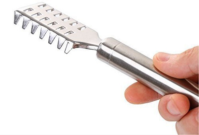 Prathacreation Fish Scaler Brush with Stainless Steel Blade & Ergonomic Handle – Pack of 1 Fish Scaler(Pack of 1)